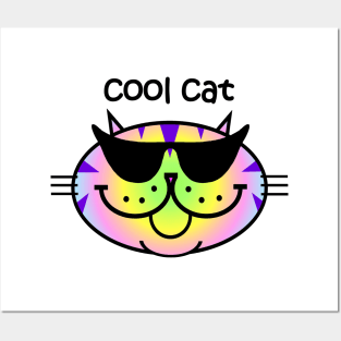 Cool Cat 2 - Rainbow Tabby Posters and Art